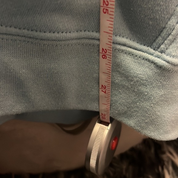 Champion baby blue longer length hoodie with kangaroo pocket and logo on arm - Picture 8 of 9